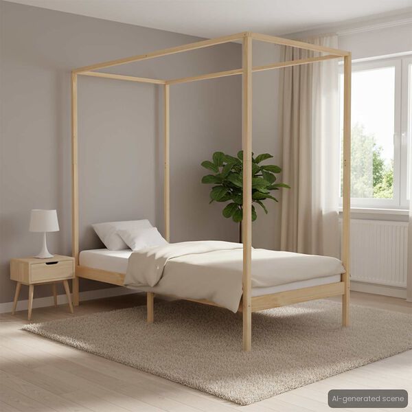 vidaXL Giroletto senza Materasso 100x200 cm in Legno Massello di Pino