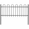 vidaXL Recinzione da Giardino con Parte Superiore ad Anello in Acciaio 181x100 cm Nero