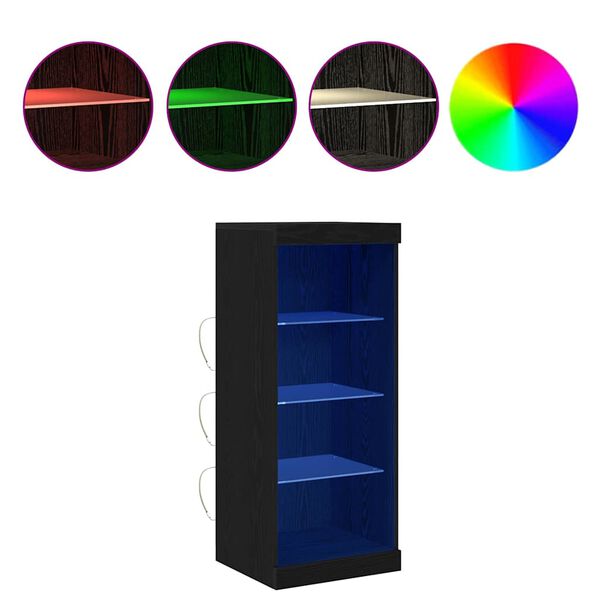 vidaXL Credenza Rovere nero 41 x 37 x 100 cm Legno multistrato