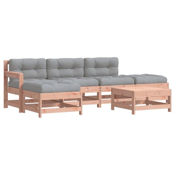 vidaXL Set Divani Giardino 6 pz con Cuscini Legno Massello di Douglas