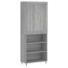 vidaXL Credenza Grigio Sonoma 69,5x34x180 cm in Legno Multistrato
