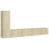 vidaXL Set di Mobili Porta TV 3 pz Rovere Sonoma in Legno Multistrato