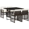 vidaXL Set da Pranzo da Giardino 5pz con Cuscini in Polyrattan Marrone