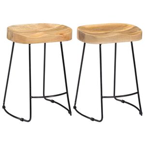 vidaXL Sgabelli da Bar Gavin 2 pz in Legno Massello di Mango