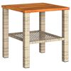 vidaXL Tavolo da Giardino Beige 40x40x42 cm Polyrattan e Legno Acacia