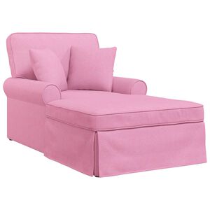 vidaXL Chaise Longe con Gonna 3 pz Rosa Tessuto 91 x 157 x 91 cm