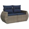 vidaXL Set Divano da Giardino 8pz con Cuscini Grigio Polyrattan Acacia