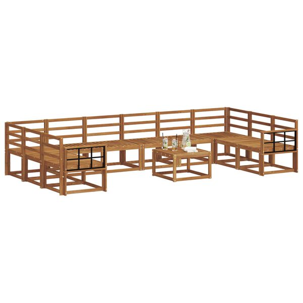 vidaXL Set di divani da esterno 11 pcs Naturale