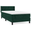 vidaXL Giroletto a Molle con Materasso Verde Scuro 100x200 cm Velluto
