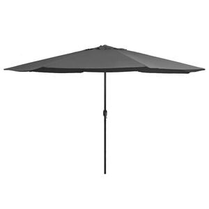 vidaXL Ombrellone da Giardino con Palo in Metallo 390 cm Antracite