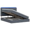 vidaXL Letto con contenitore LED e materasso Grigio Scuro 140 x 200 cm