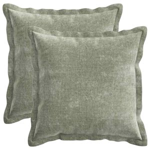 vidaXL Federa 2 pz HOUTEN Verde 30 x 30 cm Tessuto Chenille