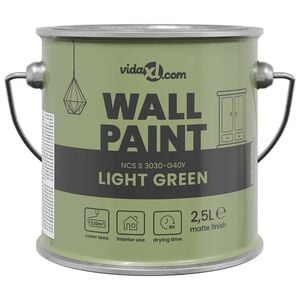 vidaXL Pittura murale Verde 2,5 L Stampa da parete