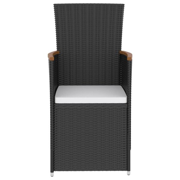 vidaXL Set da Pranzo da Giardino 5 pz con Cuscini in Polyrattan Nero