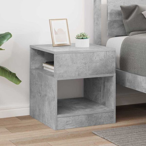 vidaXL Tavolino Grigio cemento 40,5 x 40 x 45 cm Legno multistrato