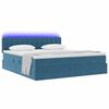vidaXL Letto con contenitore e LED Blu Scuro 160 x 200 cm Velluto