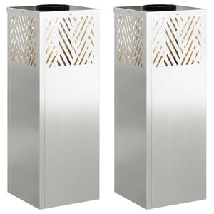 vidaXL Faro LED solare per sentieri 2 pz Bianco caldo 18 x 18 x 50 cm