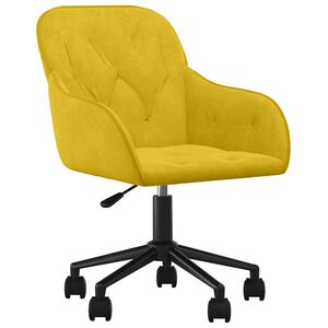 vidaXL Sedia da Ufficio Girevole Gialla in Velluto