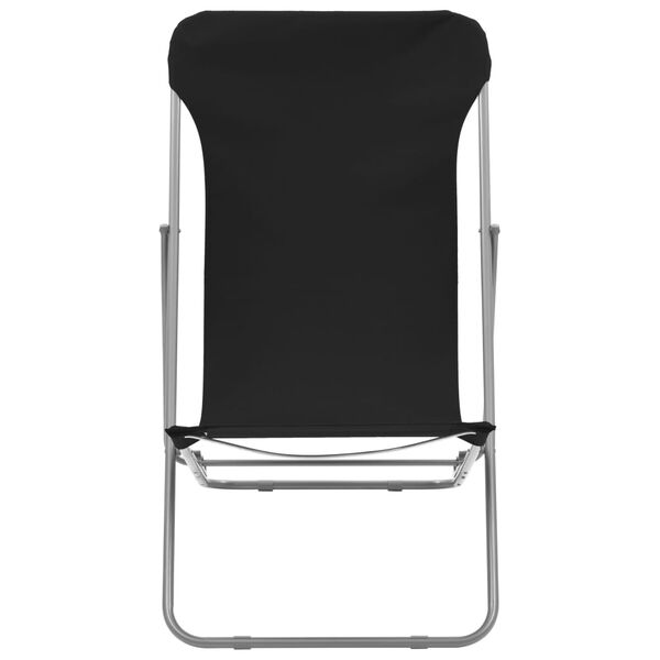 vidaXL Sedie da Spiaggia Pieghevoli 2 pz Acciaio e Tessuto Oxford Nero