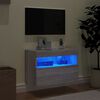 vidaXL Mobile TV a Parete con Luci LED Grigio Sonoma 60x30x40 cm