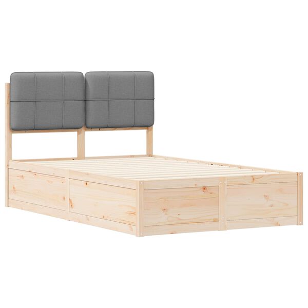 vidaXL Letto con Testiera Rivestita Grigio chiaro 120 x 190 cm