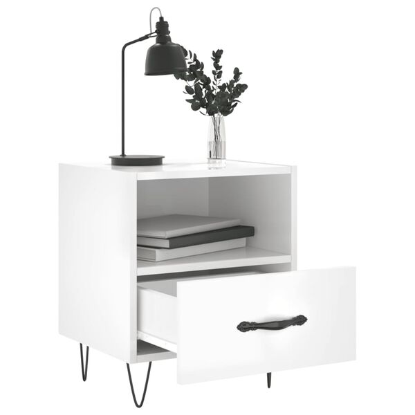 vidaXL Comodini 2 pz Bianco Lucido 40x35x47,5 cm in Legno Multistrato
