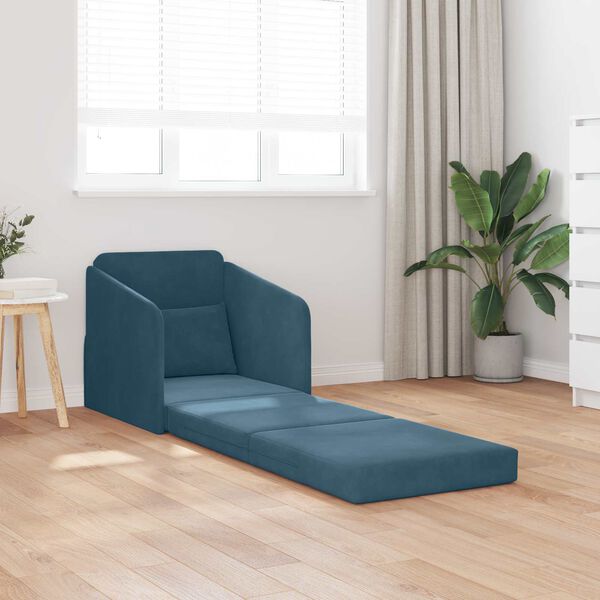 vidaXL Divano letto Blu 65 x 80 x 83 cm Velluto