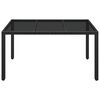 vidaXL Tavolo da Giardino Piano in Vetro Nero 150x90x75 cm Polyrattan