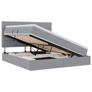 vidaXL Letto con contenitore e LED con led Grigio chiaro 180 x 200 cm