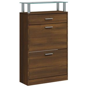 vidaXL Scarpiera Rovere Marrone 63x24x104 cm in Legno Multistrato