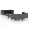 vidaXL Divani da Giardino 5 pz con Cuscini in Polyrattan Grigio Scuro