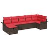 vidaXL Set Divano da Giardino 7 pz Poly Rattan