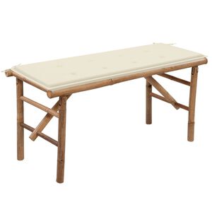 vidaXL Panca da Giardino Pieghevole con Cuscino 118 cm in Bamb&ugrave;
