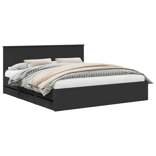 vidaXL Struttura del letto Nero 200 x 200 cm Legno Ingegnerizzato