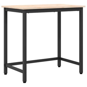 vidaXL tavolo Naturale 80 x 50 x 77 cm Legno ingegnerizzato e acciaio