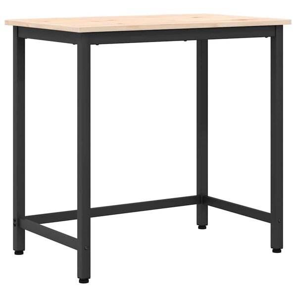 vidaXL tavolo Naturale 80 x 50 x 77 cm Legno ingegnerizzato e acciaio