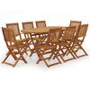 vidaXL Set da Pranzo da Giardino 9 pz Pieghevole in Massello di Acacia