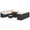 vidaXL Set Divano da Giardino 11 pz Nero polyrattan