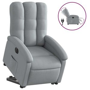 vidaXL Poltrona Reclinante Alzapersona Elettrica Grigio Chiaro Tessuto