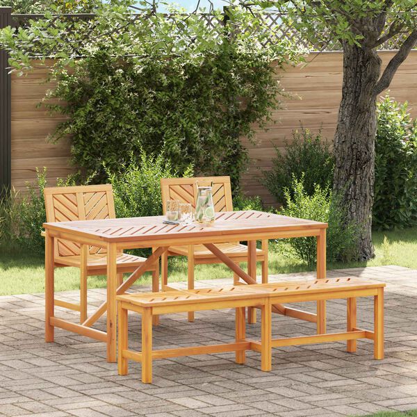 vidaXL Set da Pranzo per Giardino 4 pcs Marrone