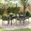 vidaXL Set da Pranzo per Giardino con cuscino 5 pcs Grigio polyrattan