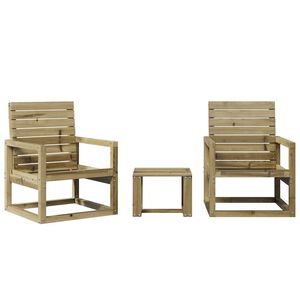 vidaXL Set Salotto da Giardino 3 pz in Legno Impregnato di Pino