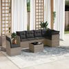 vidaXL Set Divani da Giardino 7 pz con Cuscini Grigio in Polyrattan