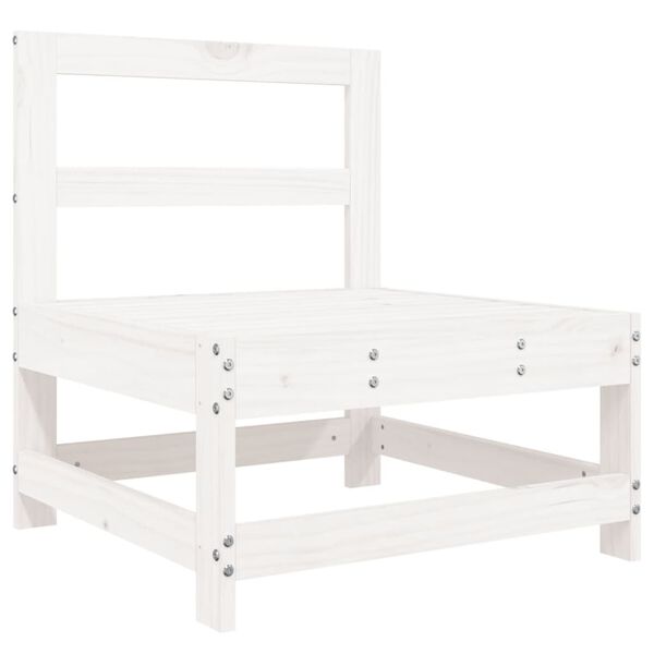 vidaXL Set Salotto da Giardino 10 pz Bianco in Legno Massello di Pino