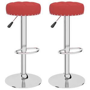 vidaXL Sgabelli da Bar 2 pz Rosso Vino in Tessuto