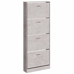 vidaXL Scarpiera Grigio Cemento 59x17x150 cm in Legno Multistrato