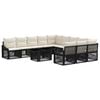 vidaXL Set Divano da Giardino 12 pz Nero e Bianco Crema