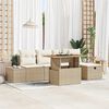 vidaXL Set Divano da Giardino 6 pcs Beige polyrattan