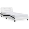 vidaXL Giroletto senza Materasso Hvar Nero e Bianco 100x200 cm