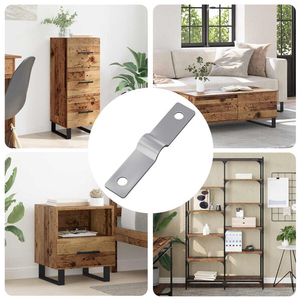 vidaXL Piastra di impatto 12 pcs Argento 50 x 10 x 1,2 mm Ferro